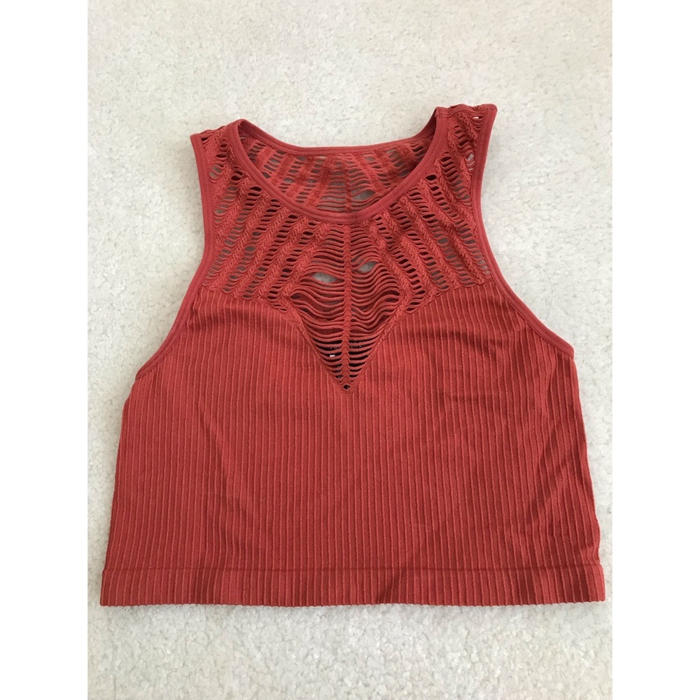 Seamless Crochet Detail Crop Top